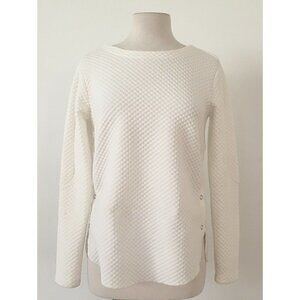 Reflex Women’s White Pullover Sweater Side Snap Buttons Size XS